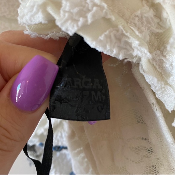 Zarga white glittery pattern dress with lace back - Picture 2 of 8